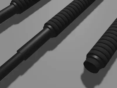 Black Folding Expandable Baton For Self Defense Free 3D model Free 3D model