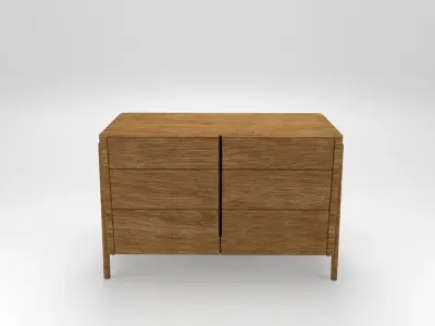 natuzzi wooden dresser with three drawers Free 3D model