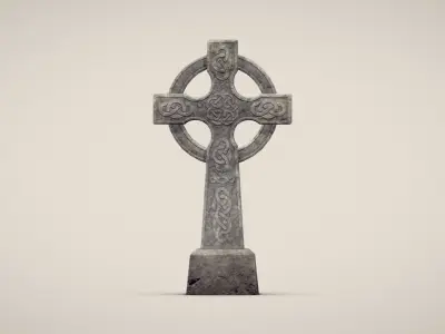 Celtic Cross gravestone Low-poly 3D model