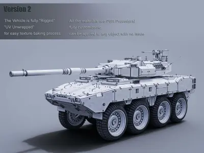 Tank destroyer Machine  Vehicle Low-poly 3D model