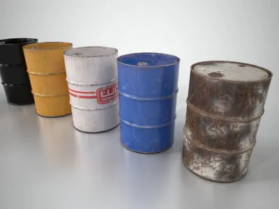 Oil Barrel 1 Low-poly 3D model