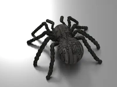 spider glow in Low-poly 3D model