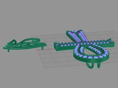 Horus eye ankh cross pendant 3D print model 3D print model