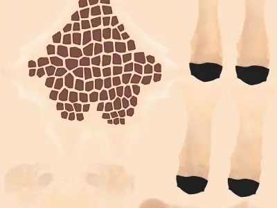 Cartoon Giraffe Low-poly 3D model