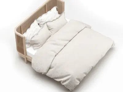 Rattan Bed Free 3D model