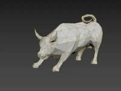 Lowpoly Charging Bull 3D model