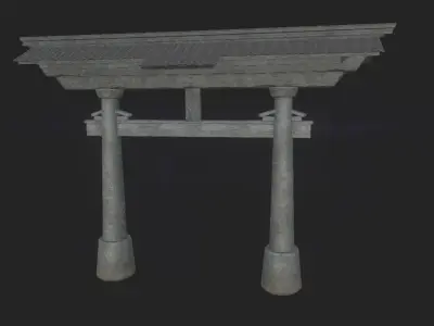 Japanese Shrine Gate Torri Low-poly 3D model