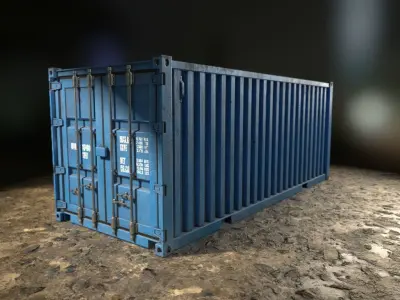 Shipping Container Low Poly PBR Low-poly 3D model