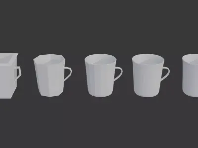 Cups Models Free low-poly 3D model