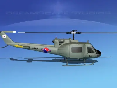 Bell UH-1B Iroquois S Korean Army 3D model
