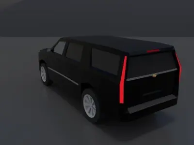 Cadilac Escalade suv low poly 3D model Low-poly 3D model