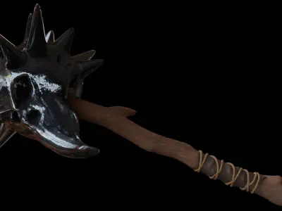 3D Bird Skull Mace model Low-poly 3D model