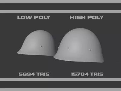 Chinese GK90 Ballistic Nylon Airborne Helmet Low-poly 3D model