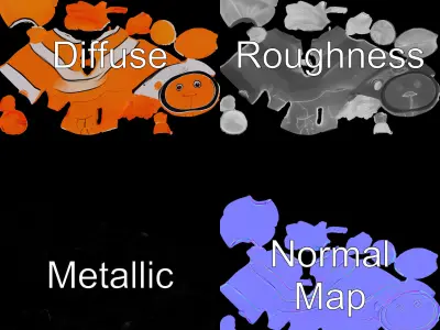 Clownfish Inflatable Toy Model Pack Low-poly 3D model