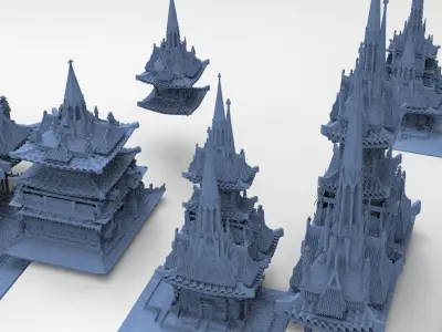 General Warlord Temples Tower 10 designs 3D model