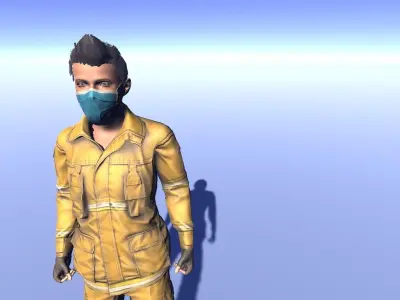 Biohazard Teen - animated rigged Teen Low-poly 3D model