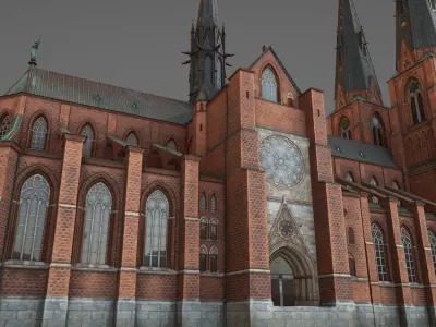 Arlanda Uppsala Cathedral Low-poly 3D model