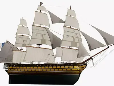 Sail Vessel Le Montebello - 1850 3D model