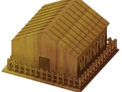 Wooden Holiday Cottage 3D model