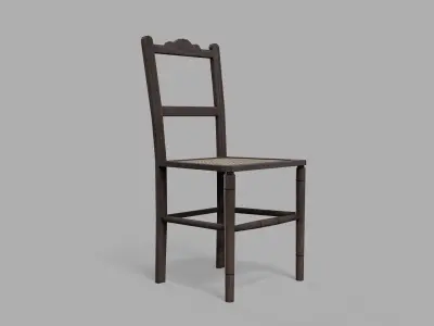 wooden chair 17th cenury Low-poly 3D model