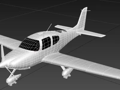 Cirrus SR22 Low Poly Static Airport Low-poly 3D model