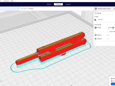 Torpedo With torpedo tube launcher 3D print model
