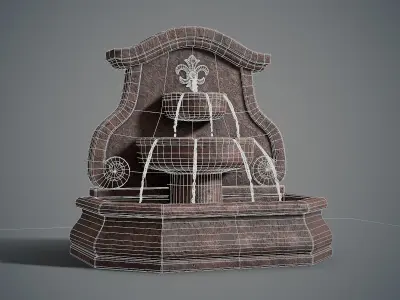 Arch wall fountain Low-poly 3D model