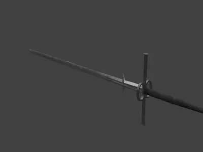 Two-handed Sword Zweichander German Low-poly 3D model