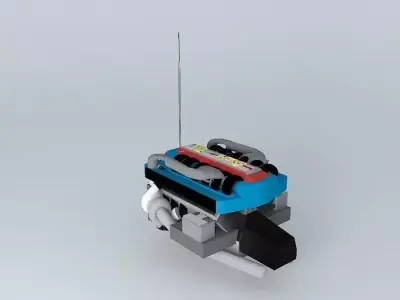 Car engine NEG V12 Free 3D model