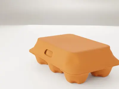 Rigged Egg Box 3D Model Including 6 Easter Eggs Low-poly 3D model