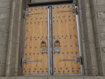 Medieval Door Low-poly 3D model