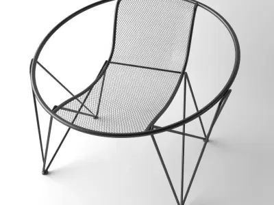 Elizabeth modern outdoor iron club chair Free 3D model