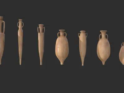 Amphora - Old Terracotta Low-poly 3D model