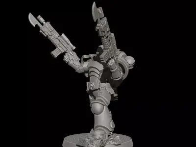 Sci-Fi Heavy Trooper STL Modular Power Armor 32mm Miniature V8 3D print model