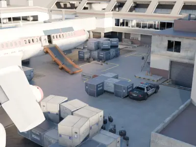 Call of Duty Terminal Map with Textures Low-poly 3D model