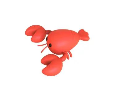Cartoon Shrimp Rigged Low-poly 3D model