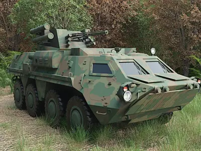 BTR 4E Low poly HQ Low-poly 3D model