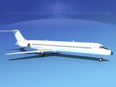 Douglas DC-9-50 Unmarked 2 3D model