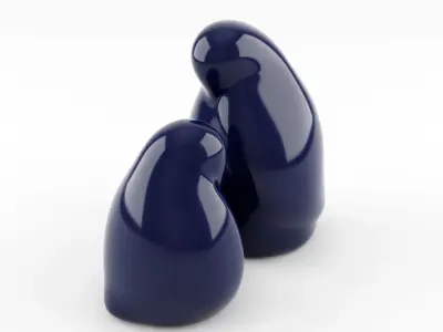 Resting Bird Figures 3D model