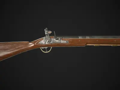 Flintlock Blunderbuss 01 Classic Low-poly 3D model