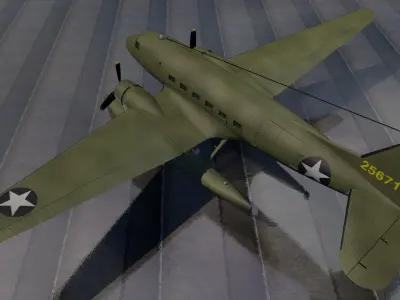 Douglas XC-47C Floatplane 3D model