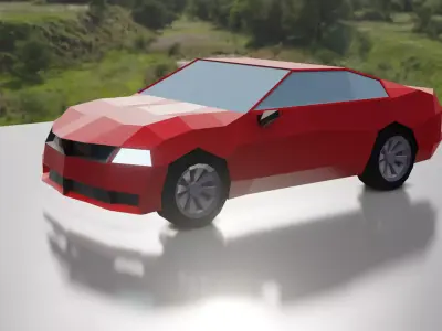 Lo Polly free 3d car  Free low-poly 3D model