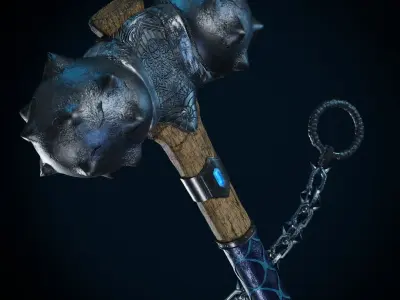 Chain hammer Free low-poly 3D model