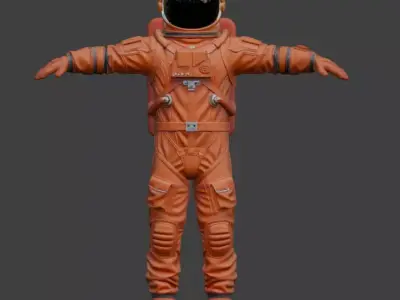 Realistic Astronaut Space Suit 3D model 10