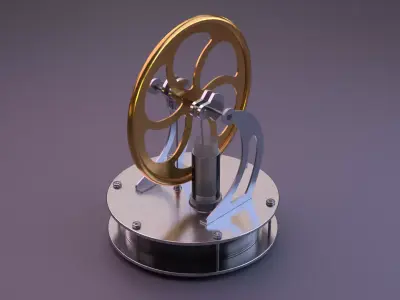 Stirling Motor Free 3D model