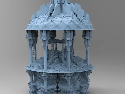 Grand Elven Sci fi Towers Dome 7 3D 3D model