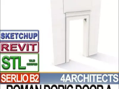 Ancient Roman Doric Door A Revit STL Printable 3D print model