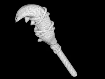 weopon wooden wand Low-poly 3D model