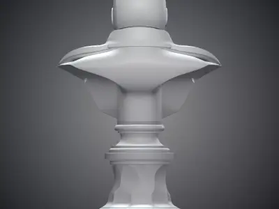 Futuristic Pilot Portrait High Detail Armor Statue PM-361 3D print model
