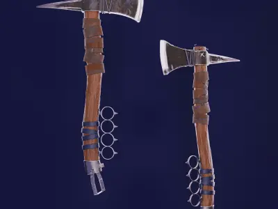 Game Ready Wood Axe Low-poly 3D model Low-poly 3D model